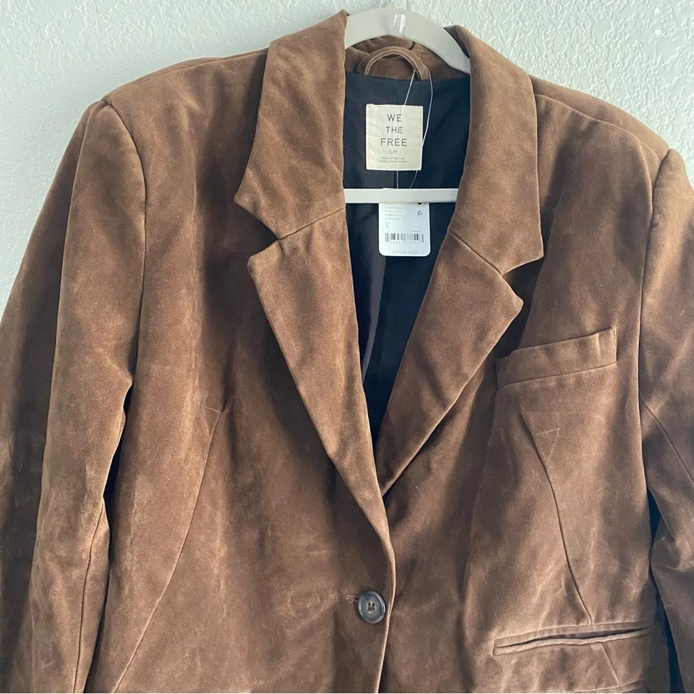 NEW Free People Paper Cut Faux Suede Blazer
